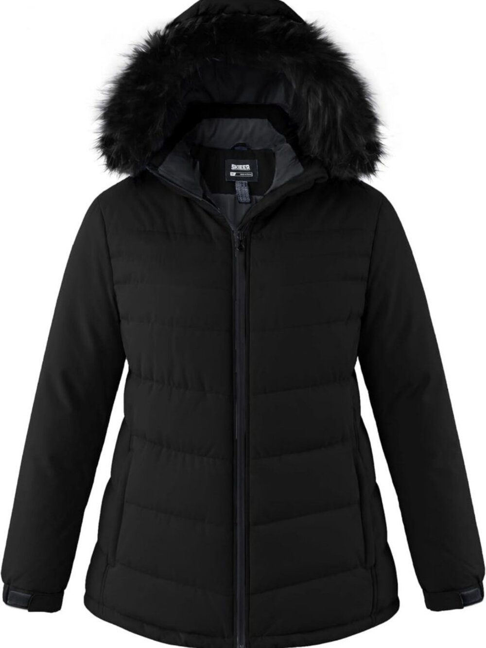 Plus Size Waterproof Ski Jacket - Warm Quilted Winter Coat for Women